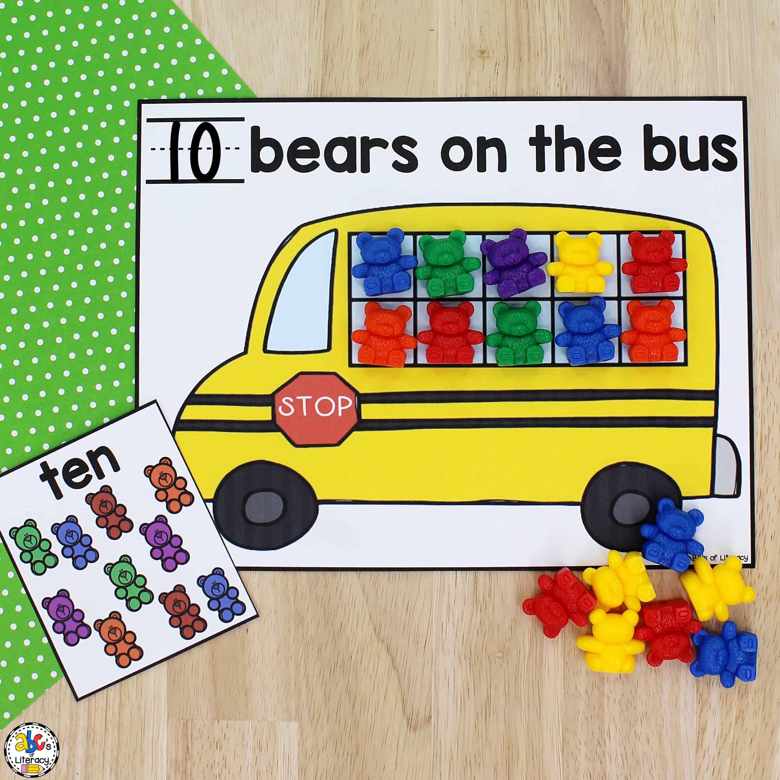 School Bus Number Word Activity for Preschoolers & Kindergartners