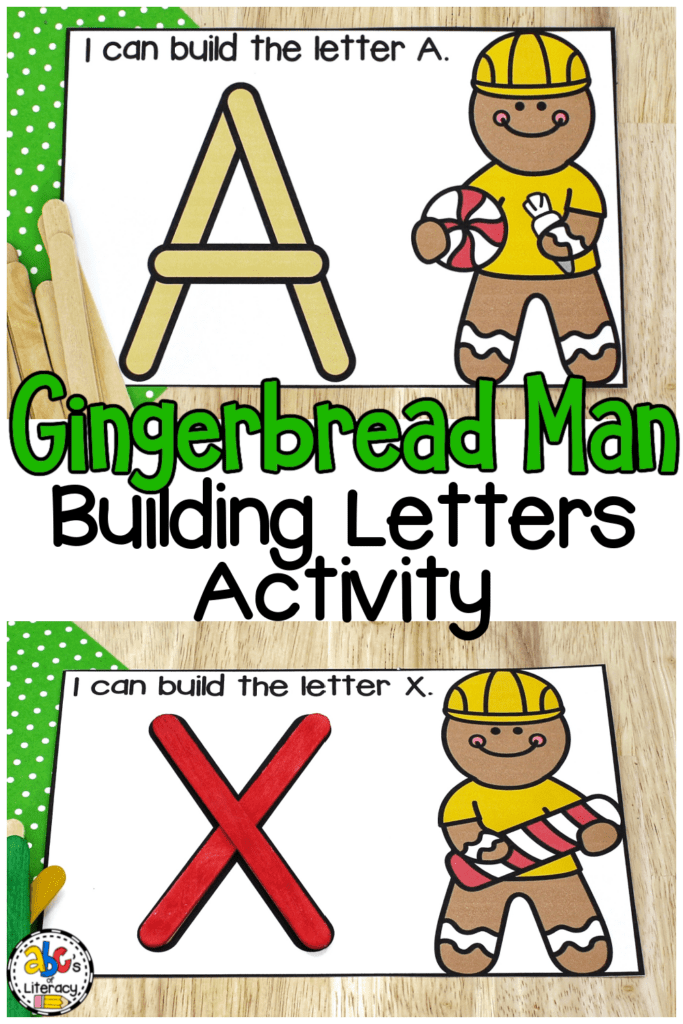 Gingerbread Man Building Letters Activity for Letter Recognition