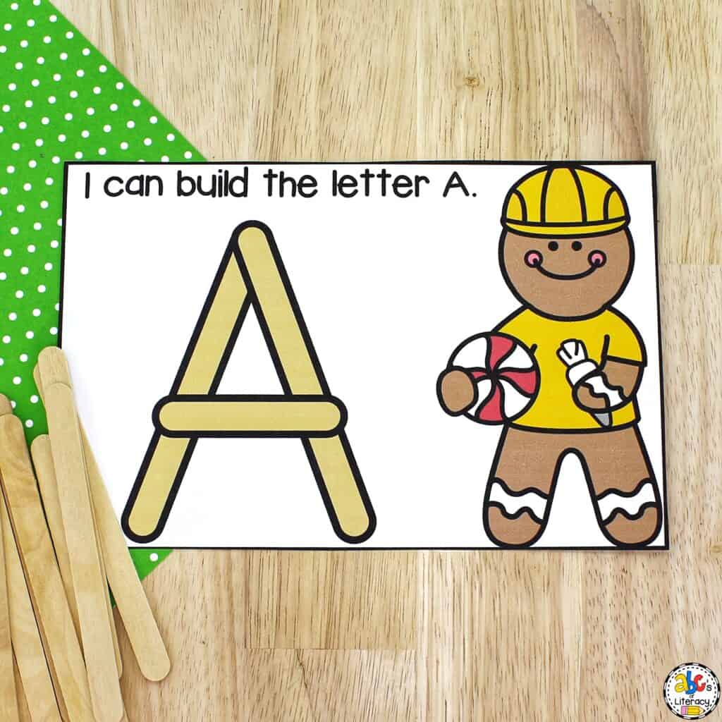 Gingerbread Man Building Letters Activity for Letter Recognition