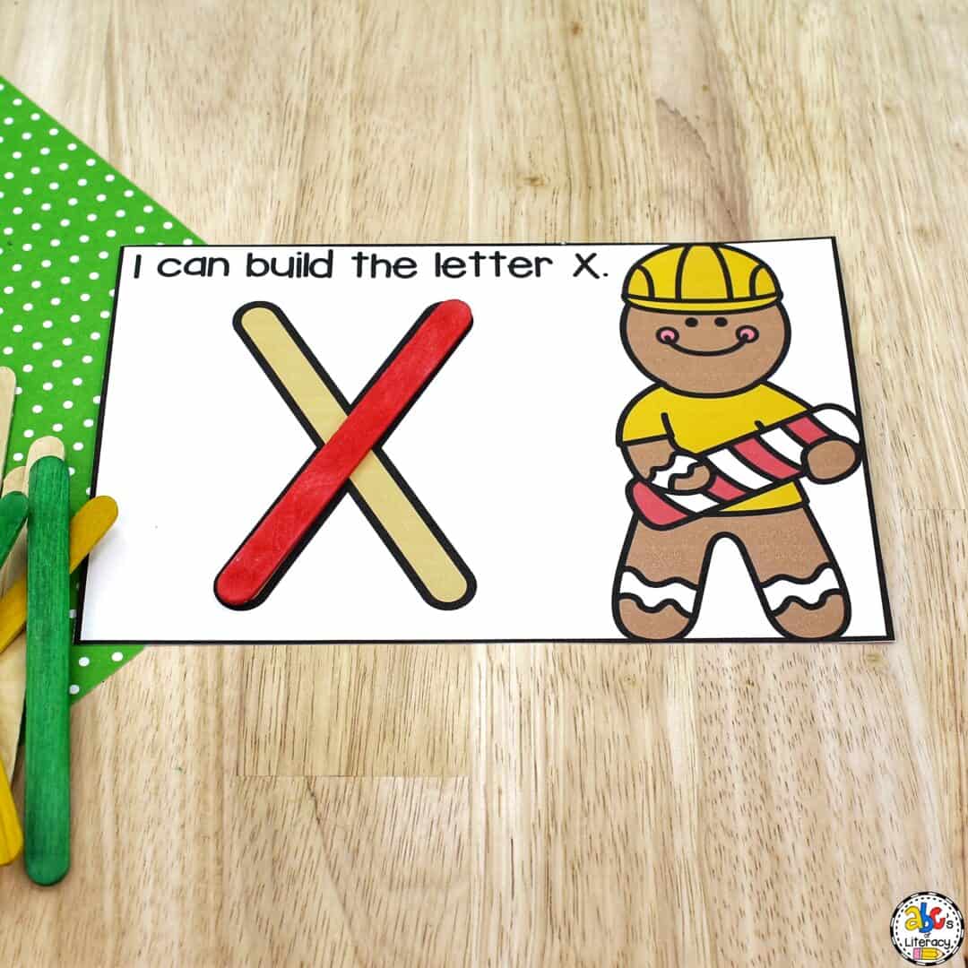 Gingerbread Man Building Letters Activity for Letter Recognition