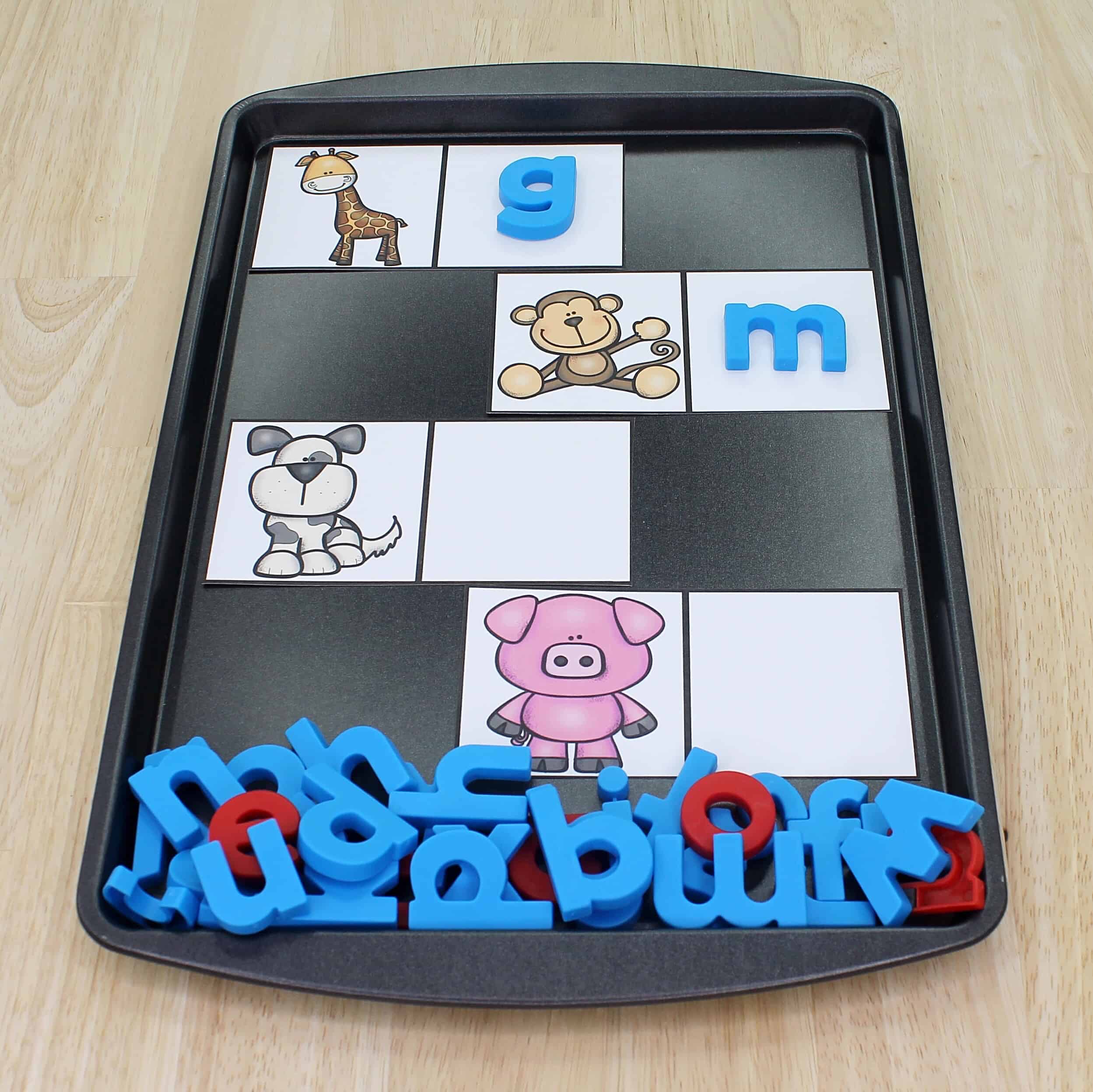 This Magnetic Letter Beginning Sounds Activity is a fun resource for pre-readers and beginning readers to practice identifying initial sounds! Magnetic Letter Activity