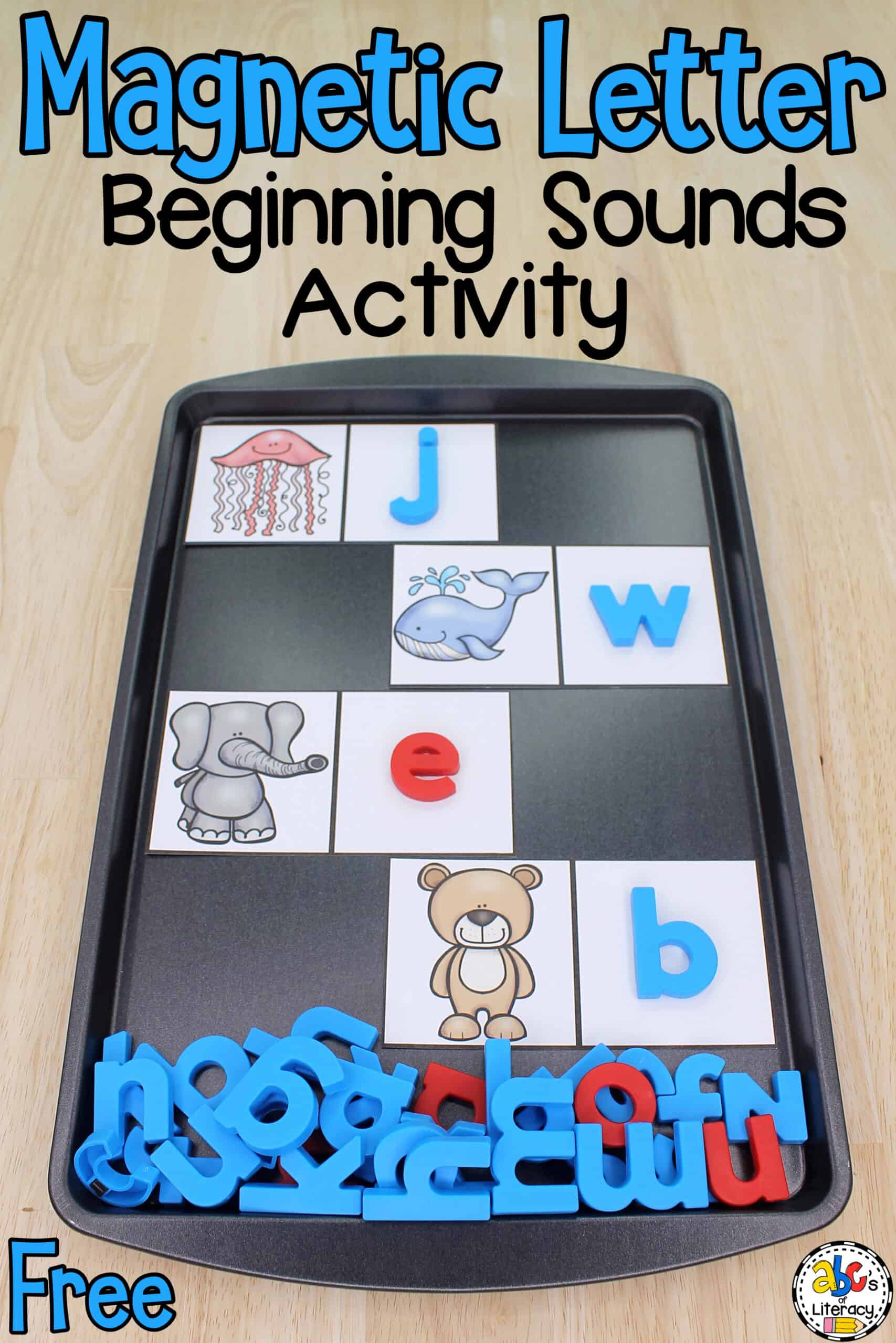 This Magnetic Letter Beginning Sounds Activity is a fun resource for pre-readers and beginning readers to practice identifying initial sounds! Magnetic Letter Beginning Sounds Activity