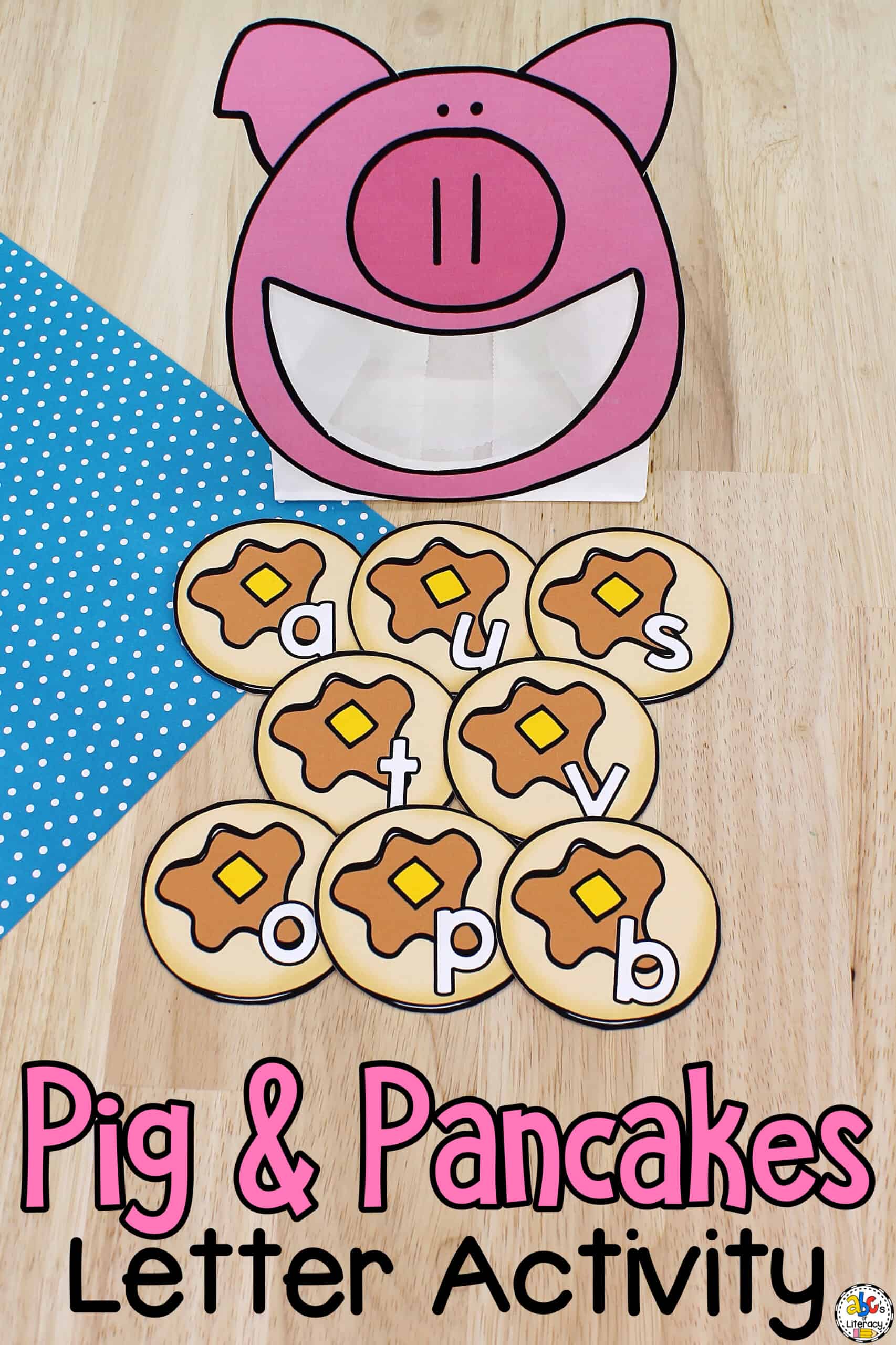 This book-inspired Pig & Pancakes Letter Recognition Activity is an "oink-tastic" way to practice identifying capital and lowercase letters! Letter Activity for Preschoolers