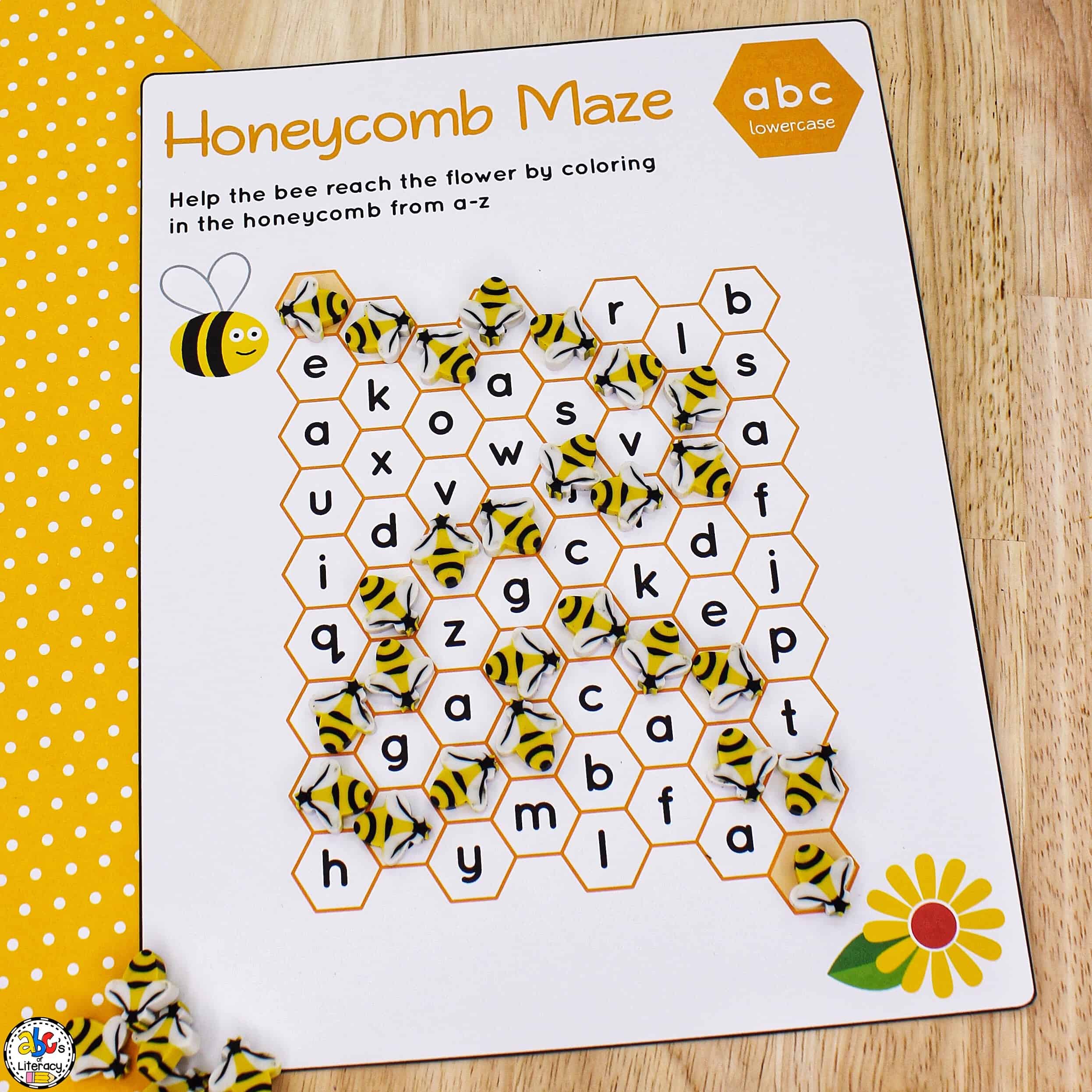 Bumble Bee Maze Worksheets for Preschool