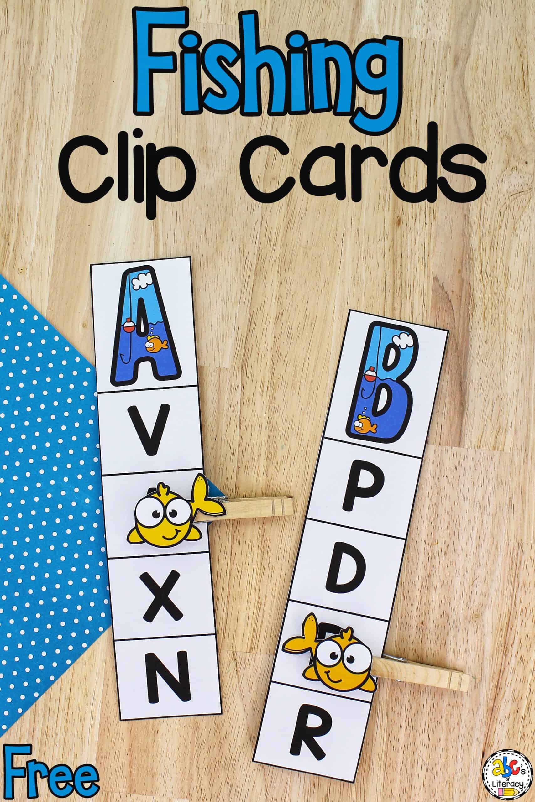Your preschoolers are going to get "hooked" on learning the ABC's with these free printable Fishing Alphabet Clip Cards! Fine Motor Skills