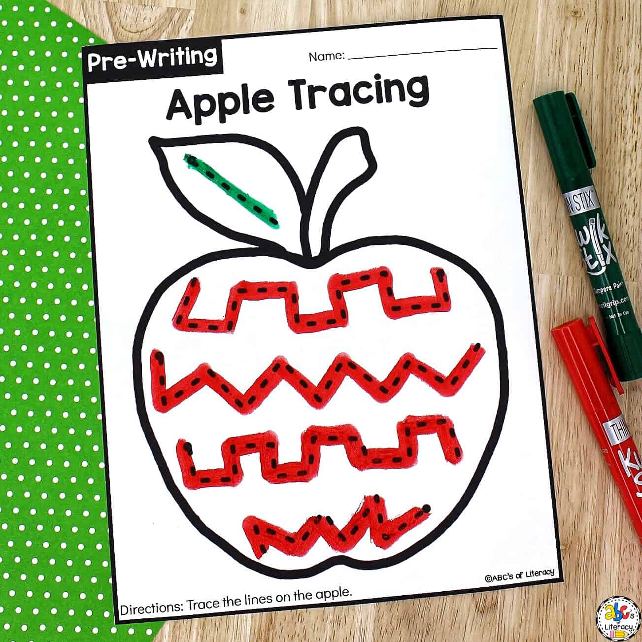 Apple Tracing Worksheets