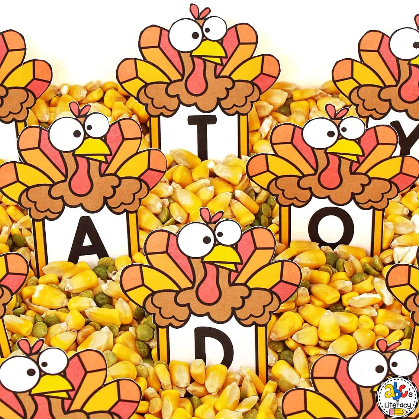 Turkey Alphabet Sensory Bin