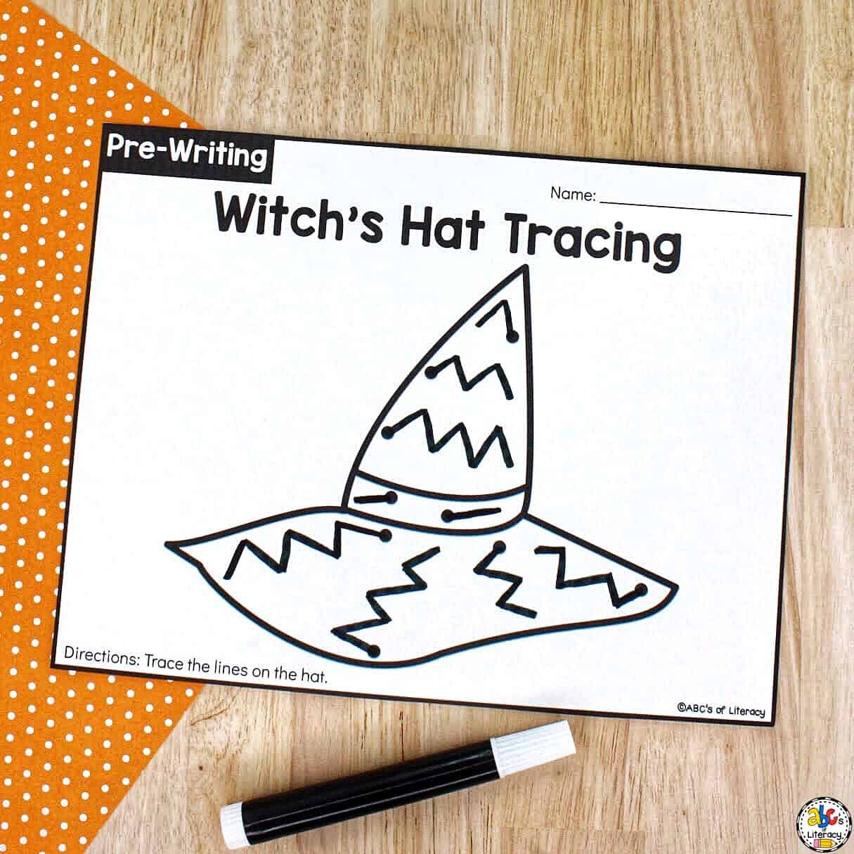 Witch’s Hat Tracing Worksheets