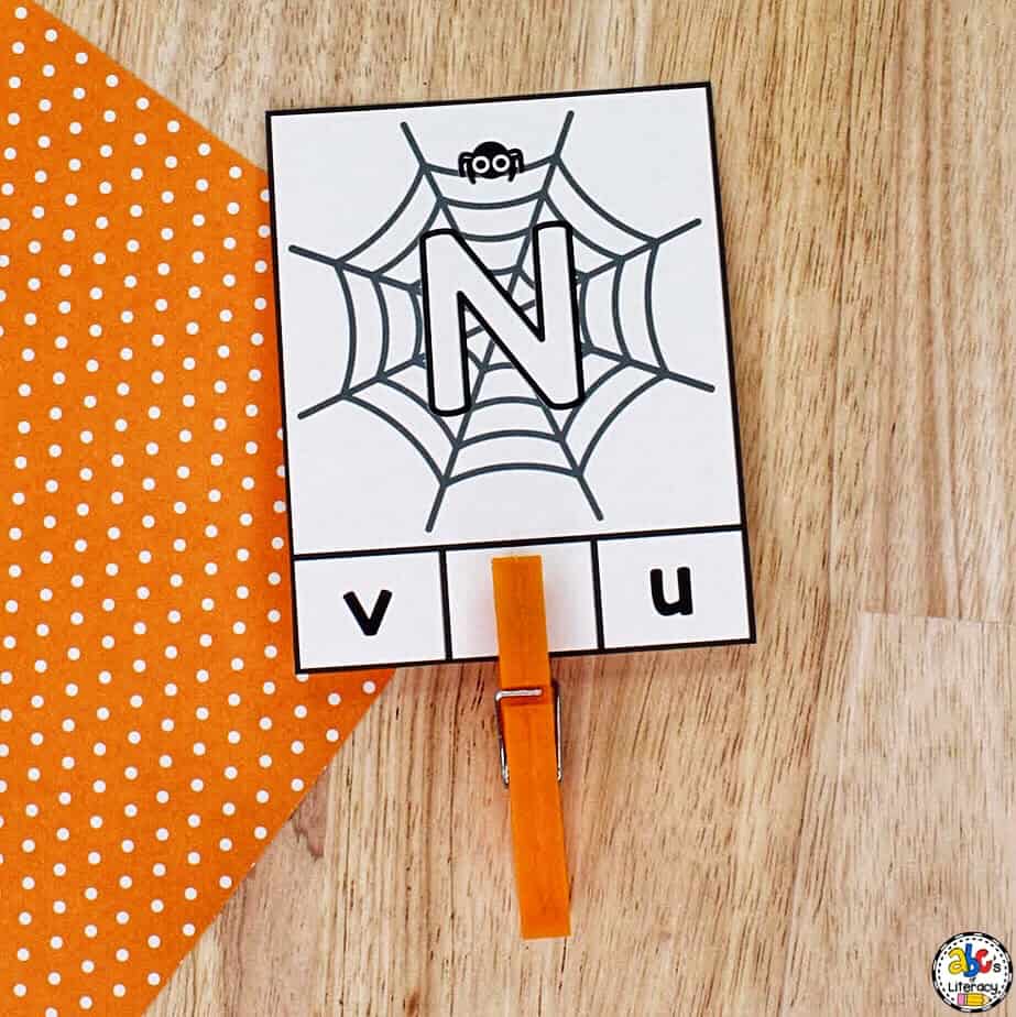 These Spider Web Letter Clip Cards are a fun, hands-on way for kids to work on letter recognition and fine motor skills. Learning the ABC's