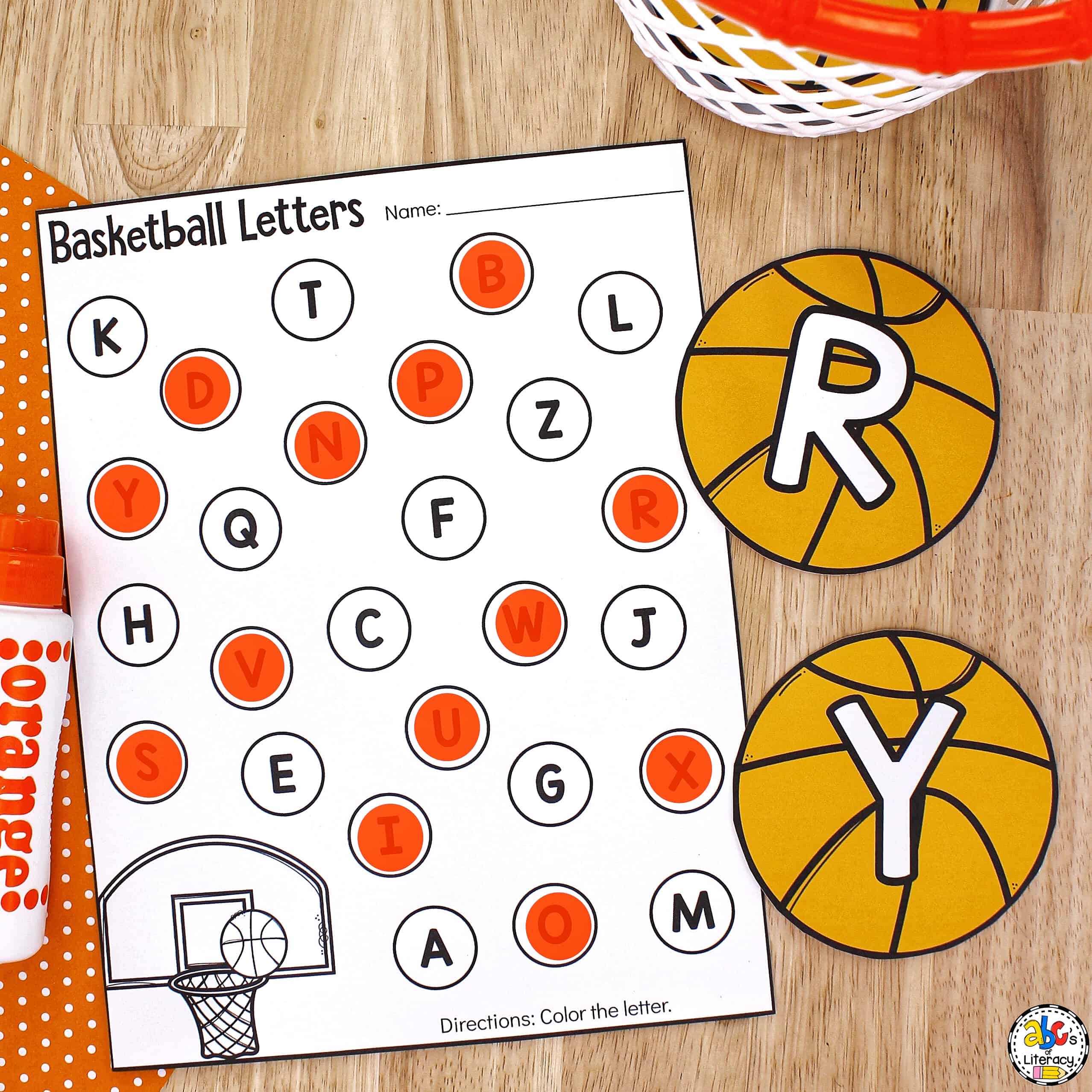 Basketball Letter Recognition Activity