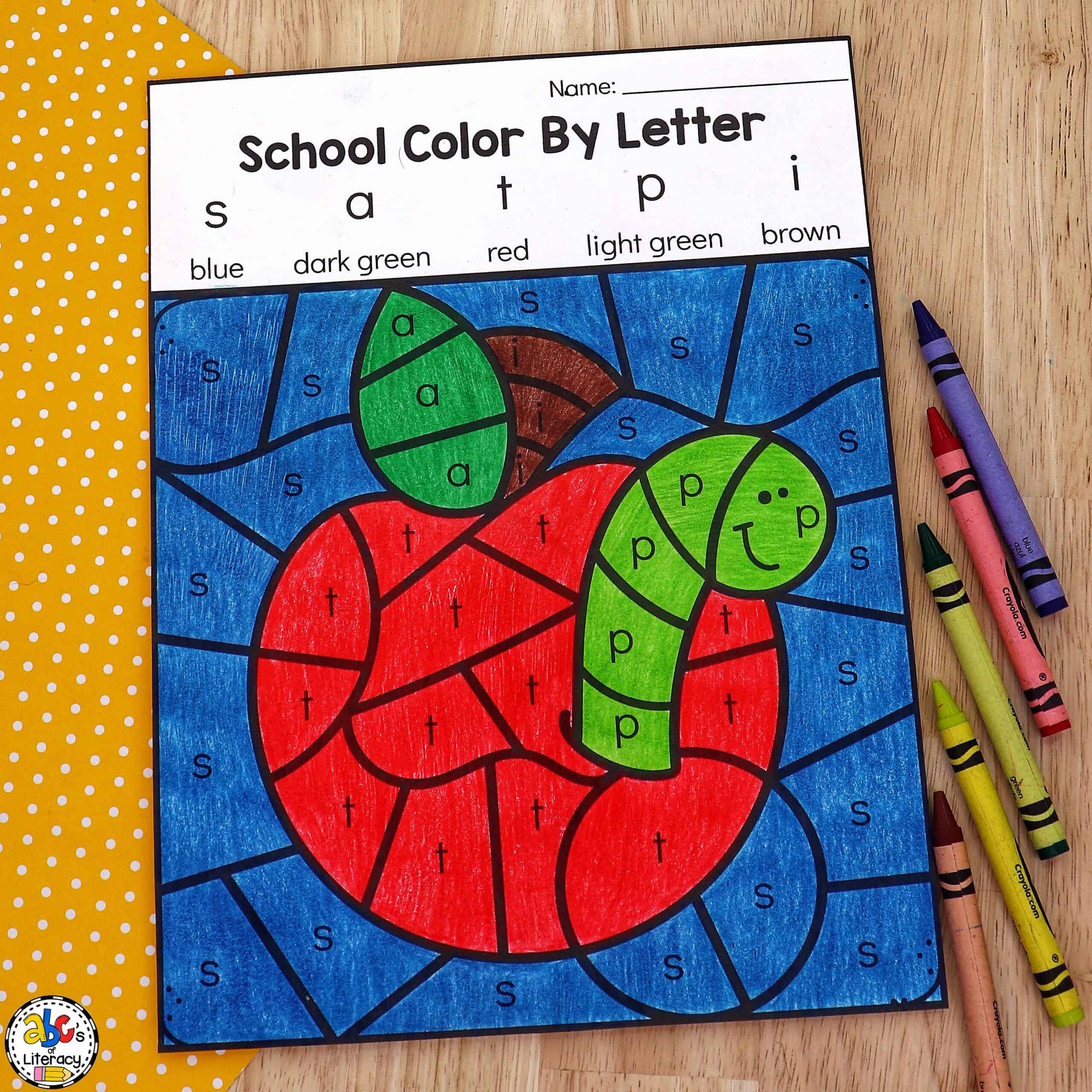 Back-to-School Color By Letter Worksheets