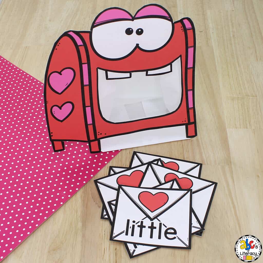 Free printable Valentine Sight Word Activity: Practice reading words in this themed word word resource for preschool and kindergarten. Valentine Literacy Activity