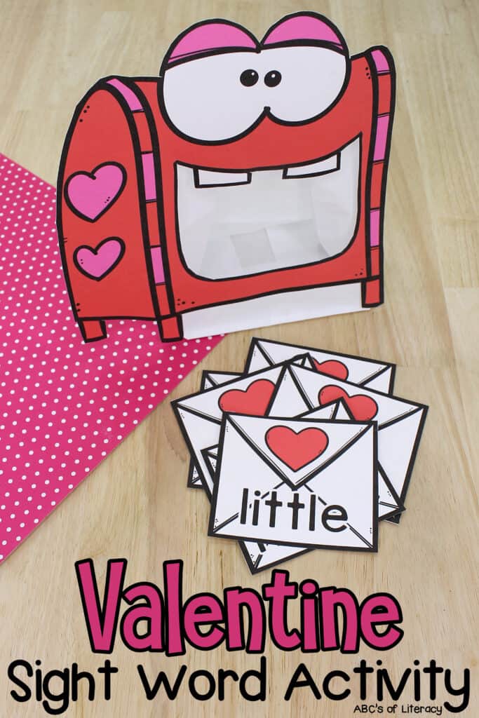 Free printable Valentine Sight Word Activity: Practice reading words in this themed word word resource for preschool and kindergarten. Word Work Activity