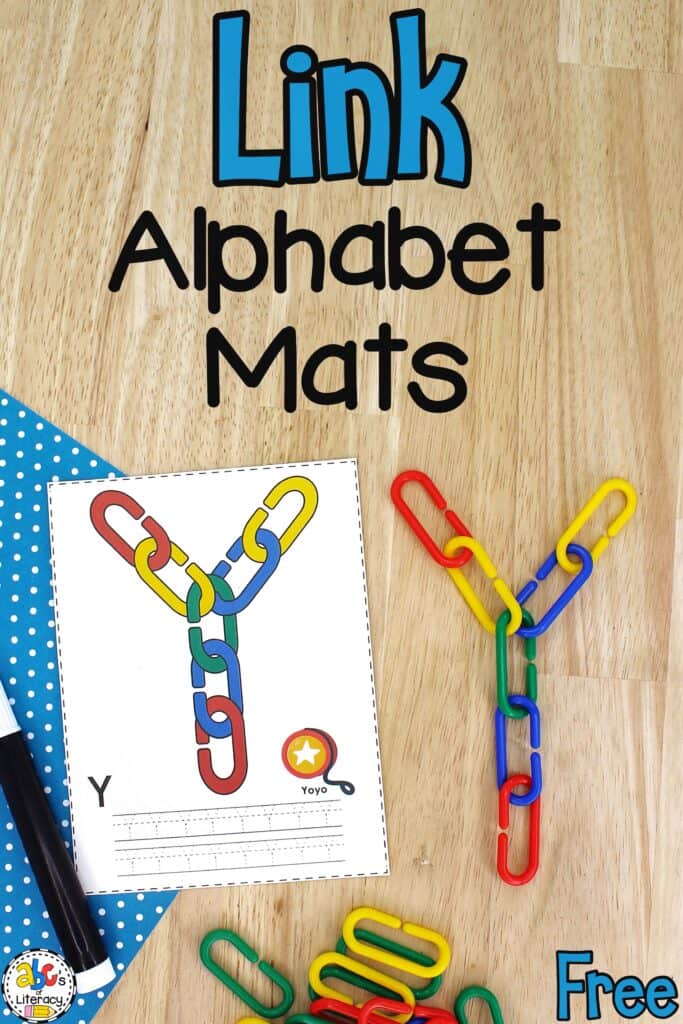 With these low-prep, free printable Link Capital Letter Mats, kids will work on letter recognition, letter tracing, and fine motor skills. Linking Letters