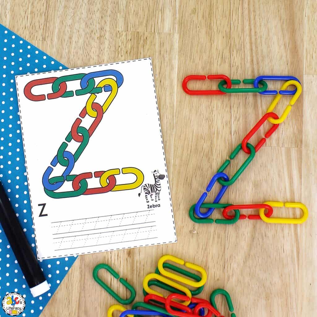 With these low-prep, free printable Link Capital Letter Mats, kids will work on letter recognition, letter tracing, and fine motor skills. Chain Link Letters