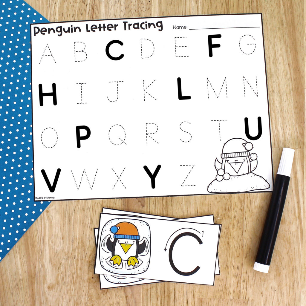 Snow Angel Alphabet Writing Tray: Practice writing strokes and capital & lowercase letter formation in this sensory activity Writing Letters Activity