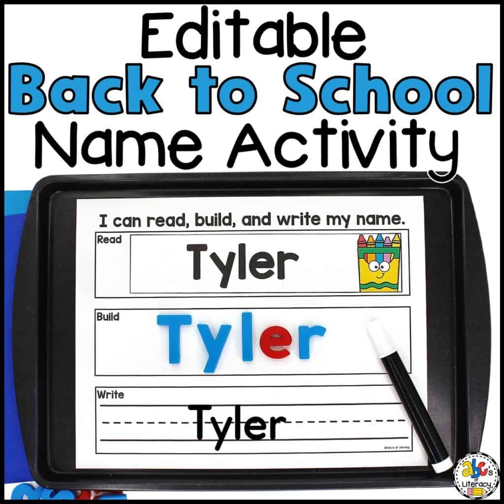 back to school name recognition activity 