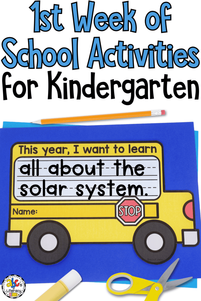 back to school activities for kindergarten