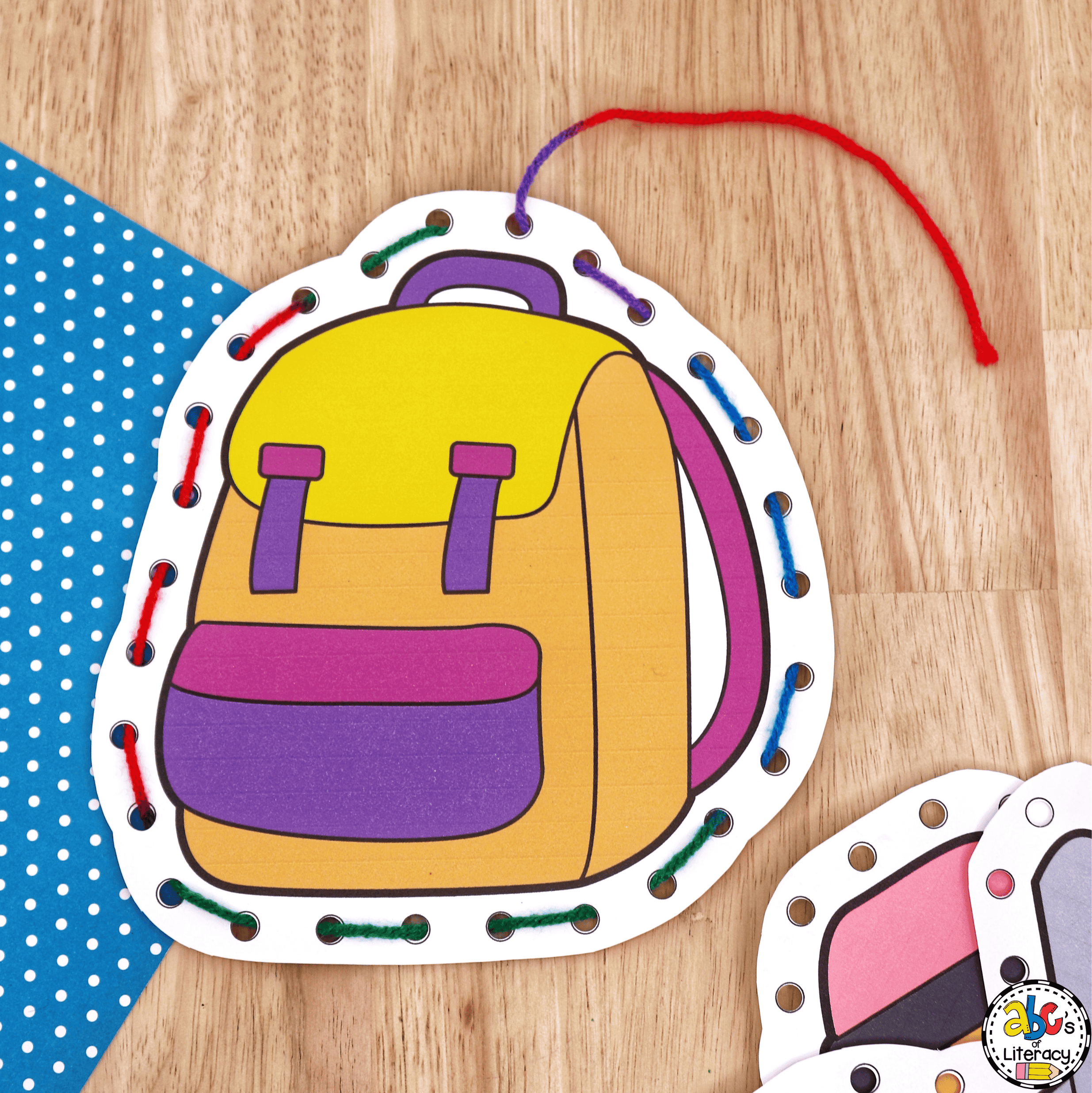 Back to School Lacing Cards